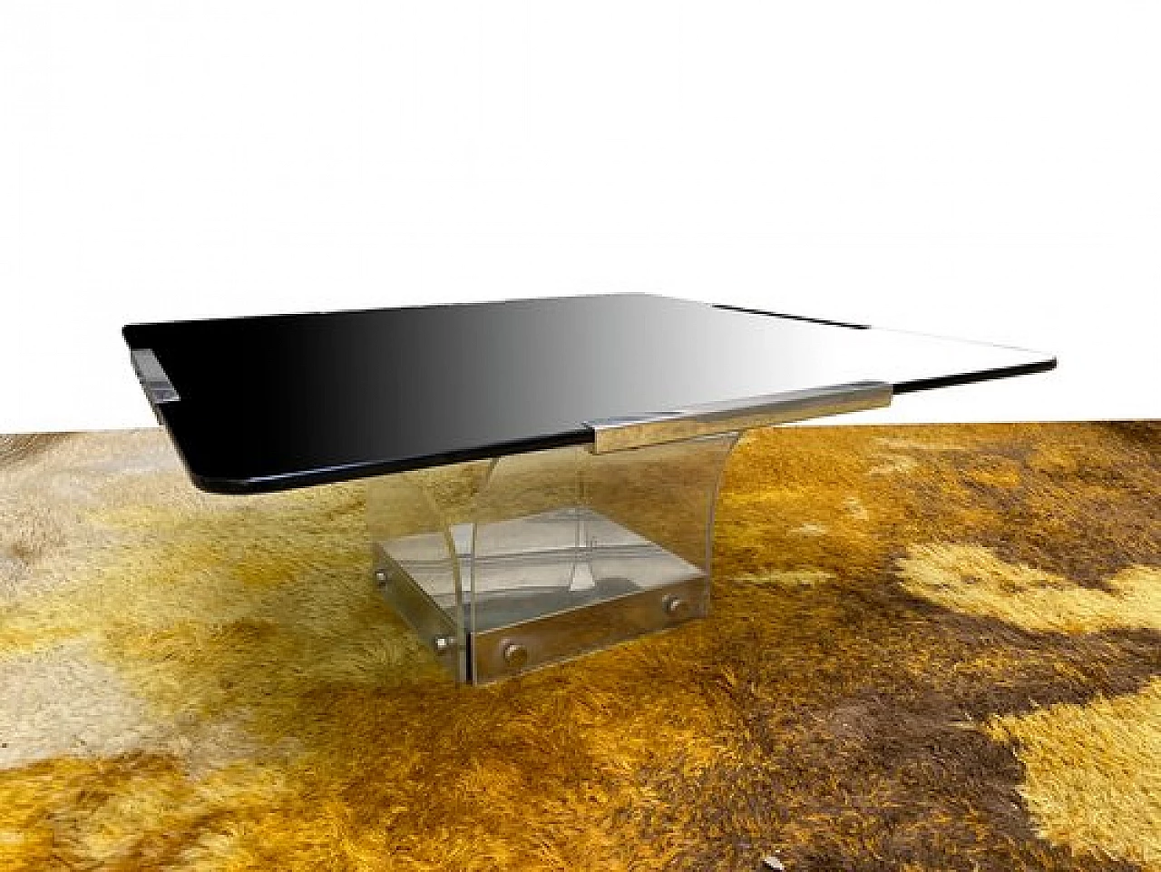 Glass and plexiglass coffee table in the style of Alessandro Albrizzi, 1970s 5