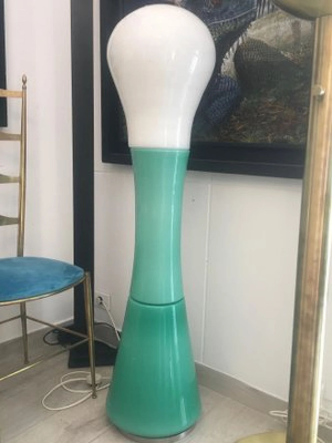 Lampada da terra in vetro di Murano di Carlo Nason per Selenova, anni '60 2