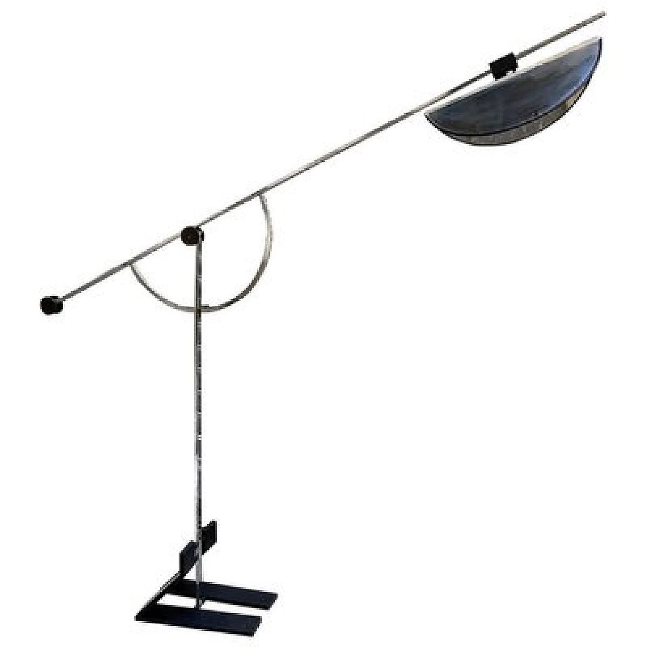 Lampada da terra in metallo cromato e specchio, anni '80 1