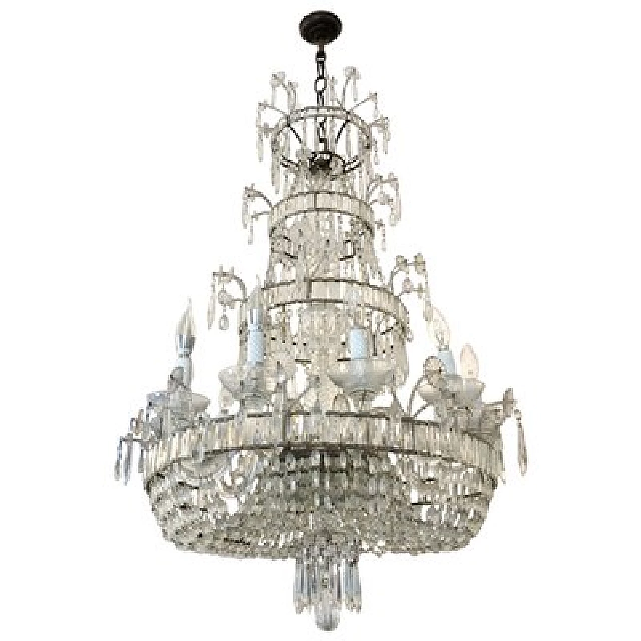 Twelve-light crystal chandelier, 1950s 1