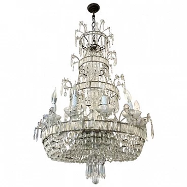 Twelve-light crystal chandelier, 1950s