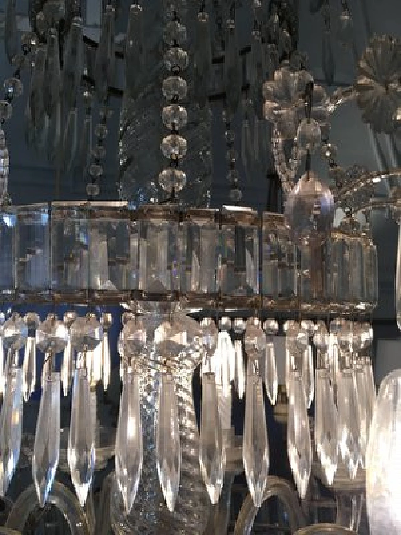 Twelve-light crystal chandelier, 1950s 4