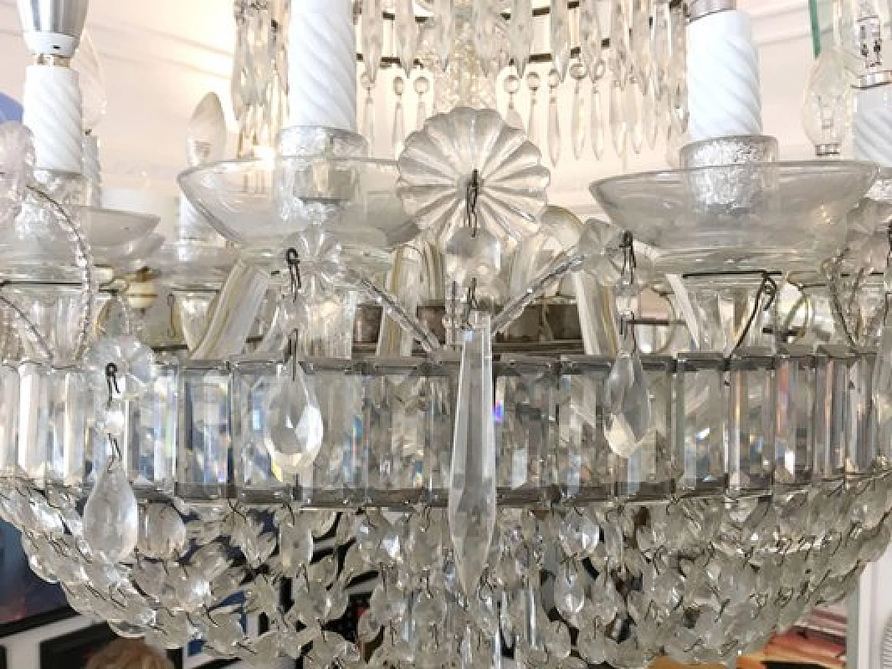 Twelve-light crystal chandelier, 1950s 5