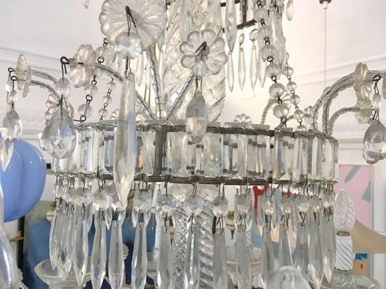 Twelve-light crystal chandelier, 1950s 7