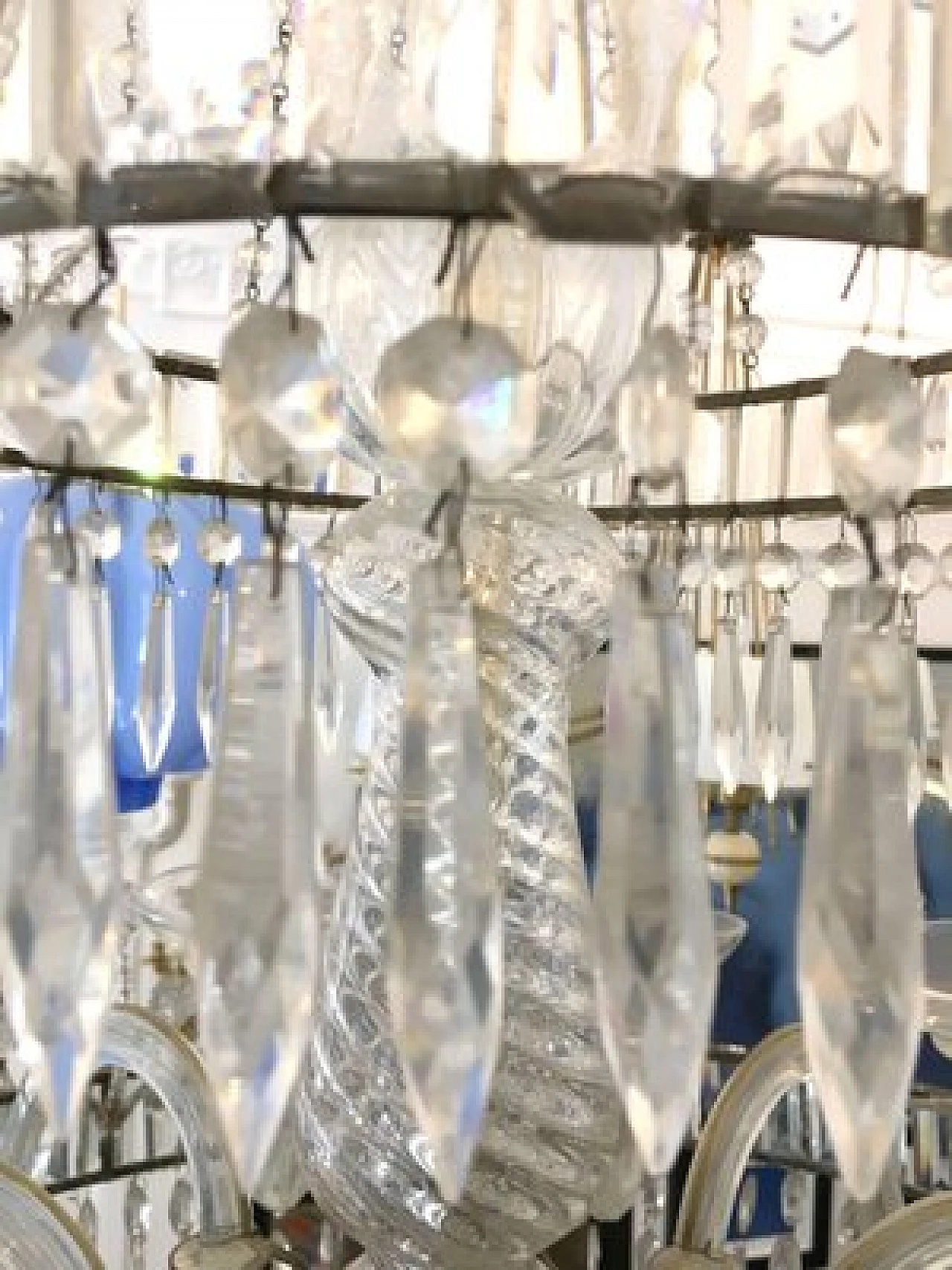 Twelve-light crystal chandelier, 1950s 9