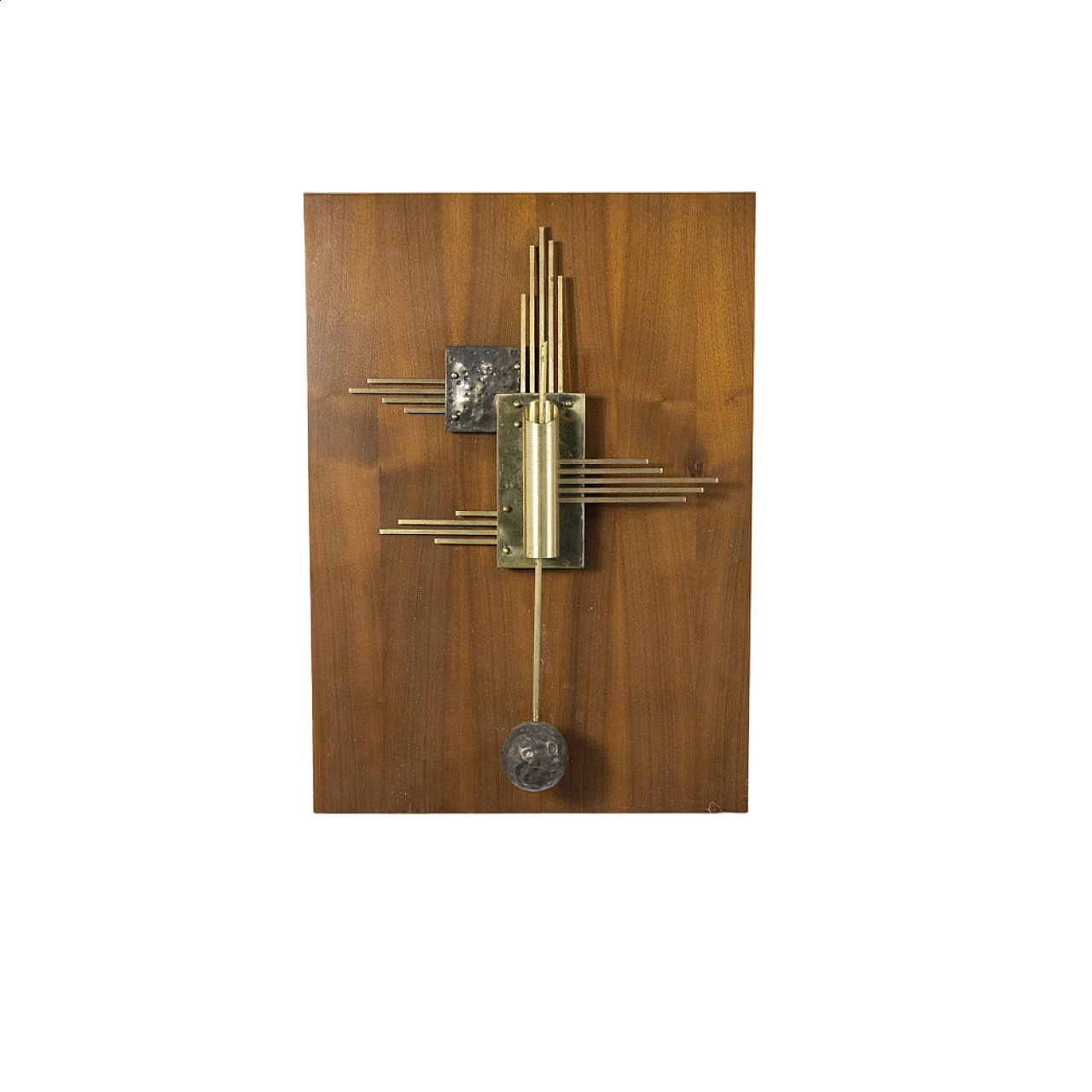 Sculptural wall lamp in worked metal, 1970s 16