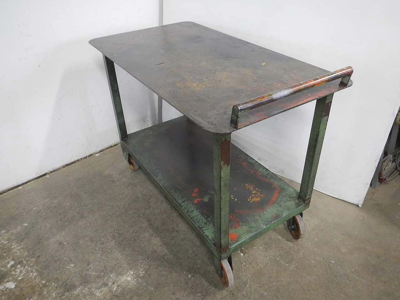 Carrello da officina in metallo, anni '60 5