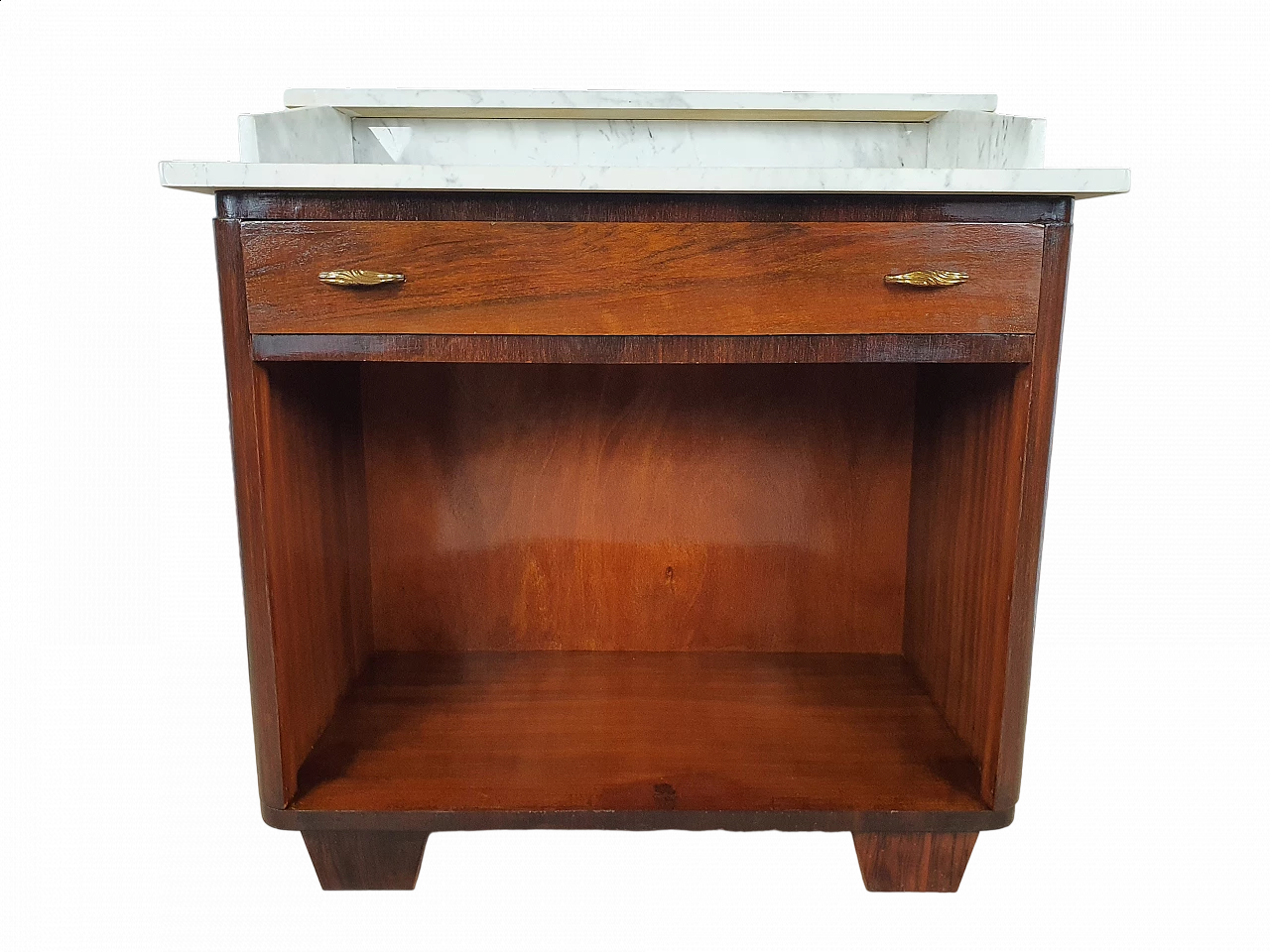 Art Deco wood vanity table with marble top, 1950s 35