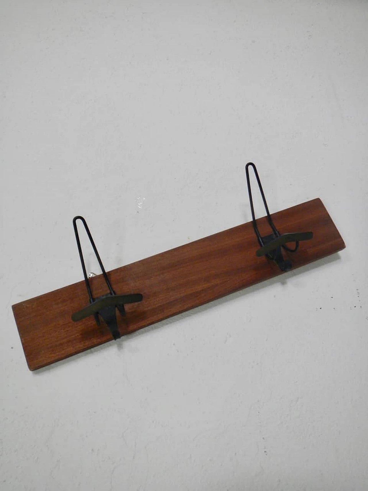 Compressed wood and metal wall coat rack, 1950s 1