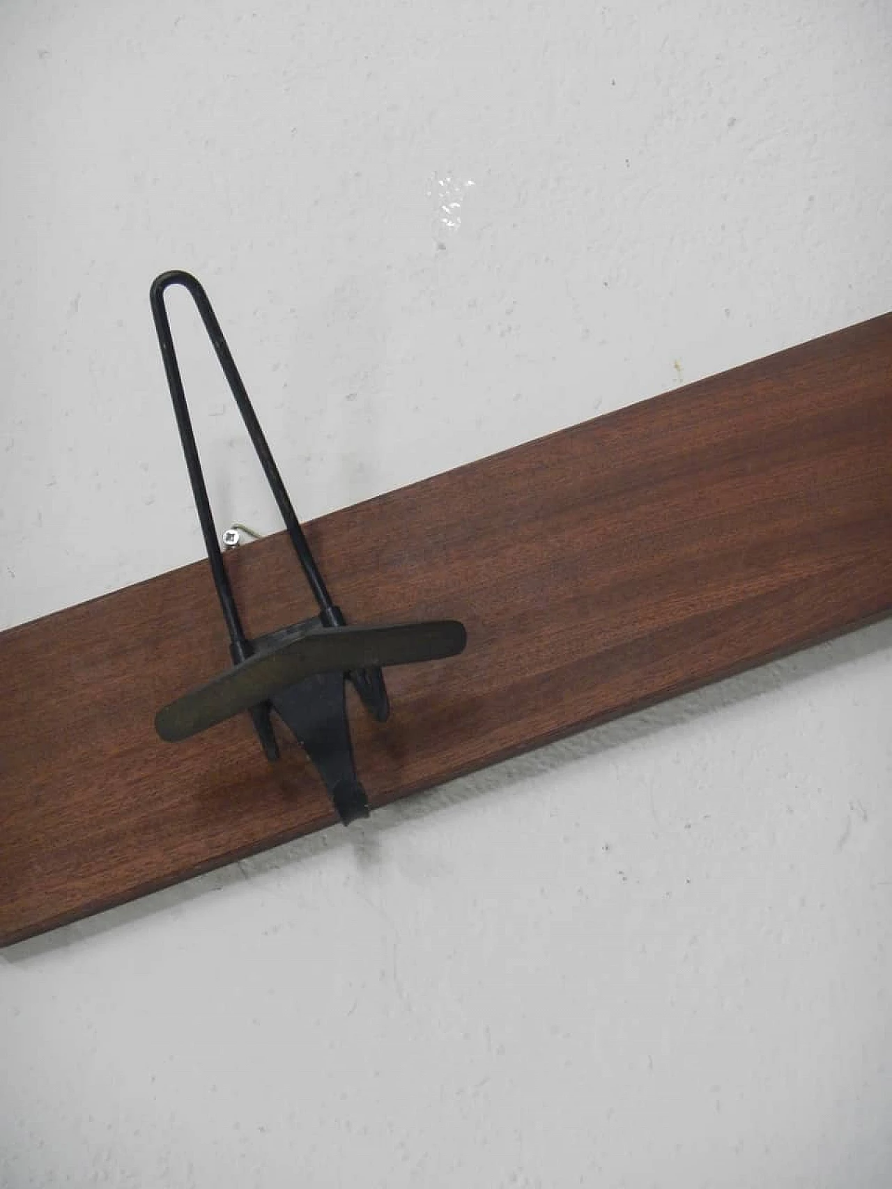 Compressed wood and metal wall coat rack, 1950s 3