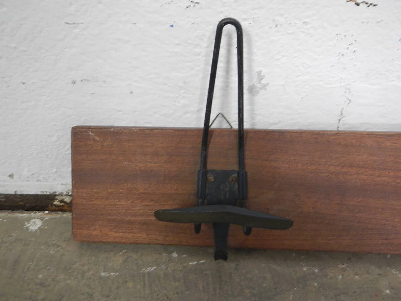 Compressed wood and metal wall coat rack, 1950s 5