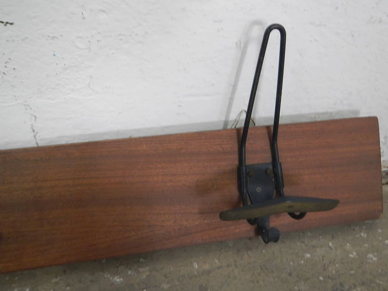 Compressed wood and metal wall coat rack, 1950s 6