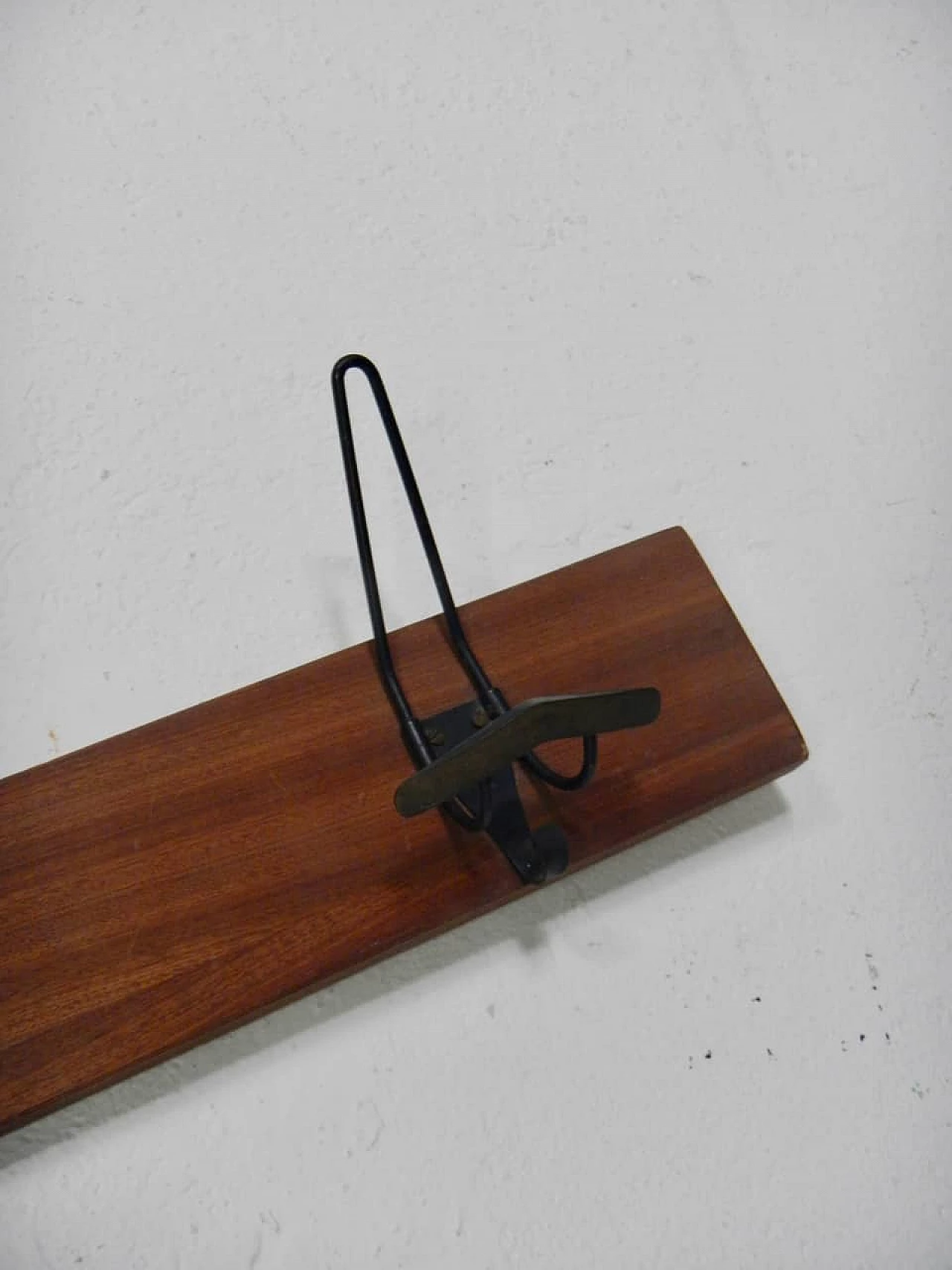 Compressed wood and metal wall coat rack, 1950s 7