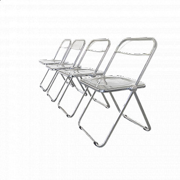 Set of 4 chairs mod. Plia, Giancarlo Piretti for Anonima Castelli