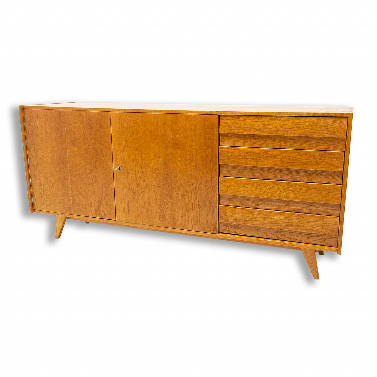 Beech U-458 sideboard by Jiri Jiroutek for Interier Praha, 1960s 1
