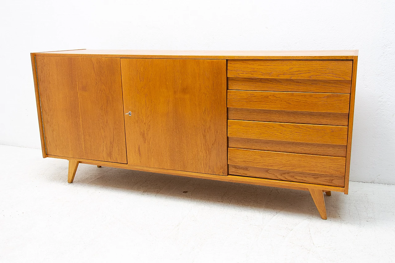 Beech U-458 sideboard by Jiri Jiroutek for Interier Praha, 1960s 2