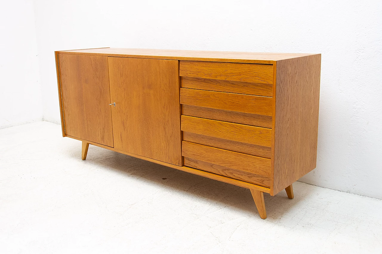 Beech U-458 sideboard by Jiri Jiroutek for Interier Praha, 1960s 4