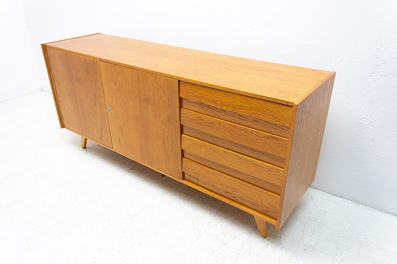 Beech U-458 sideboard by Jiri Jiroutek for Interier Praha, 1960s 12