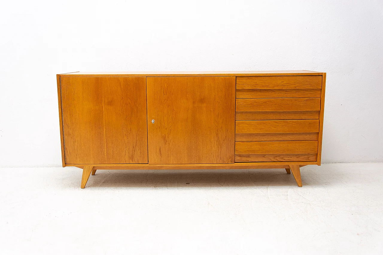 Beech U-458 sideboard by Jiri Jiroutek for Interier Praha, 1960s 16