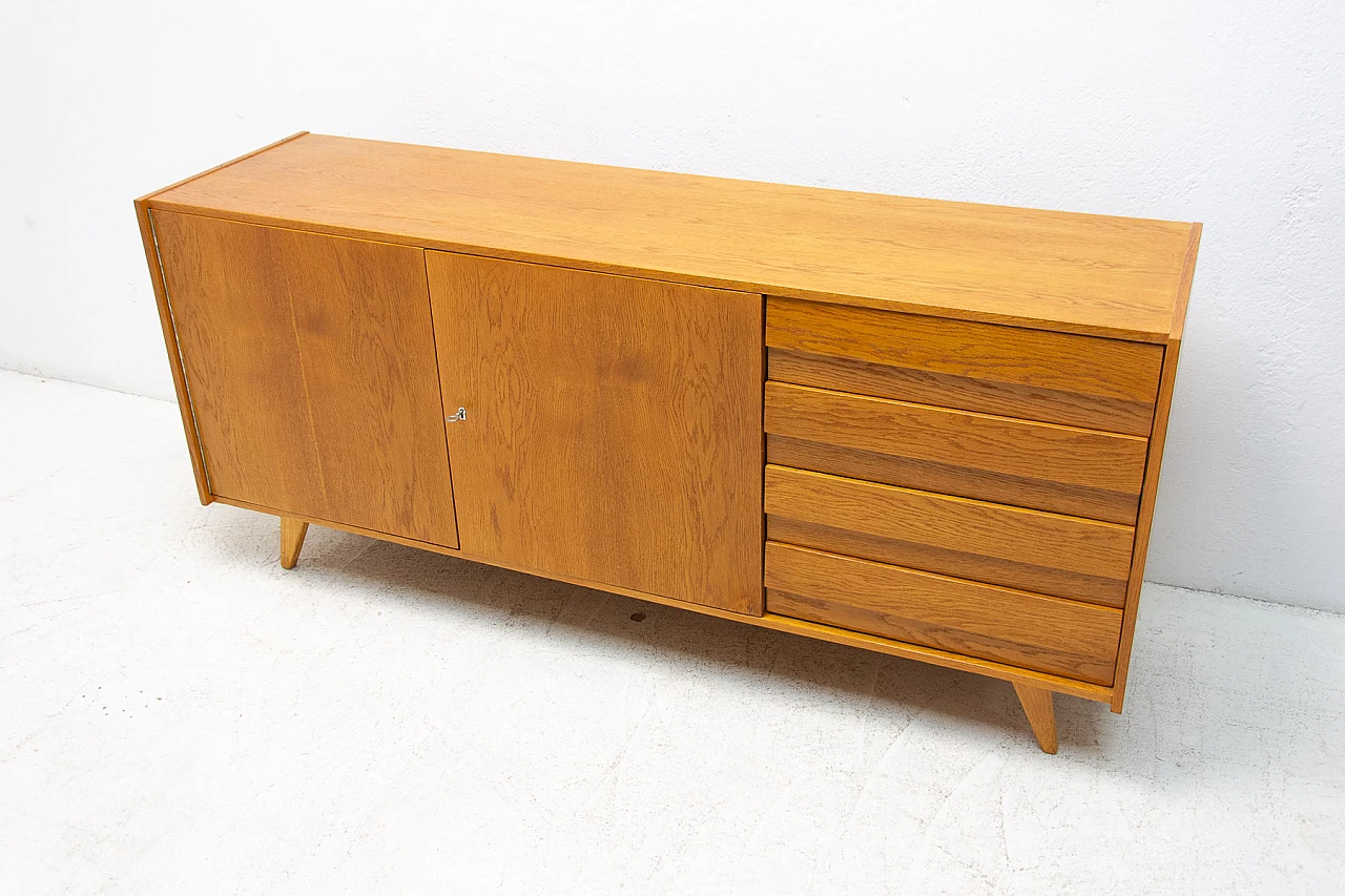 Beech U-458 sideboard by Jiri Jiroutek for Interier Praha, 1960s 18