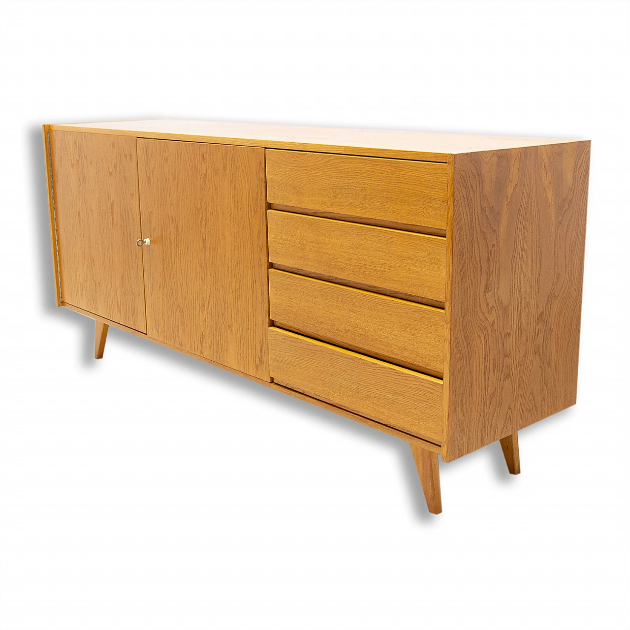 Credenza U-458 in faggio e compensato di Jiri Jiroutek per Interier Praha, anni '60 1