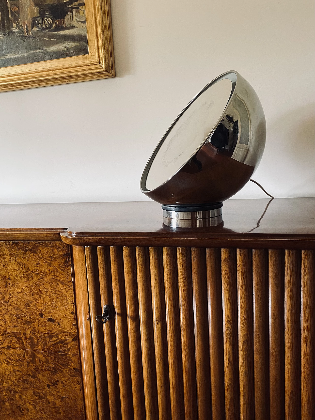 Spherical mirror table lamp, 1970s 2