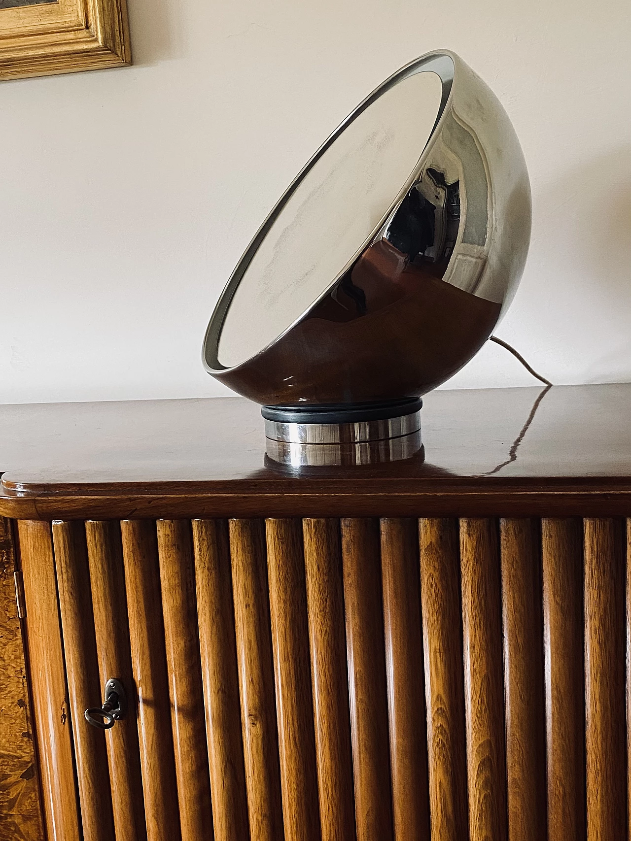 Spherical mirror table lamp, 1970s 3