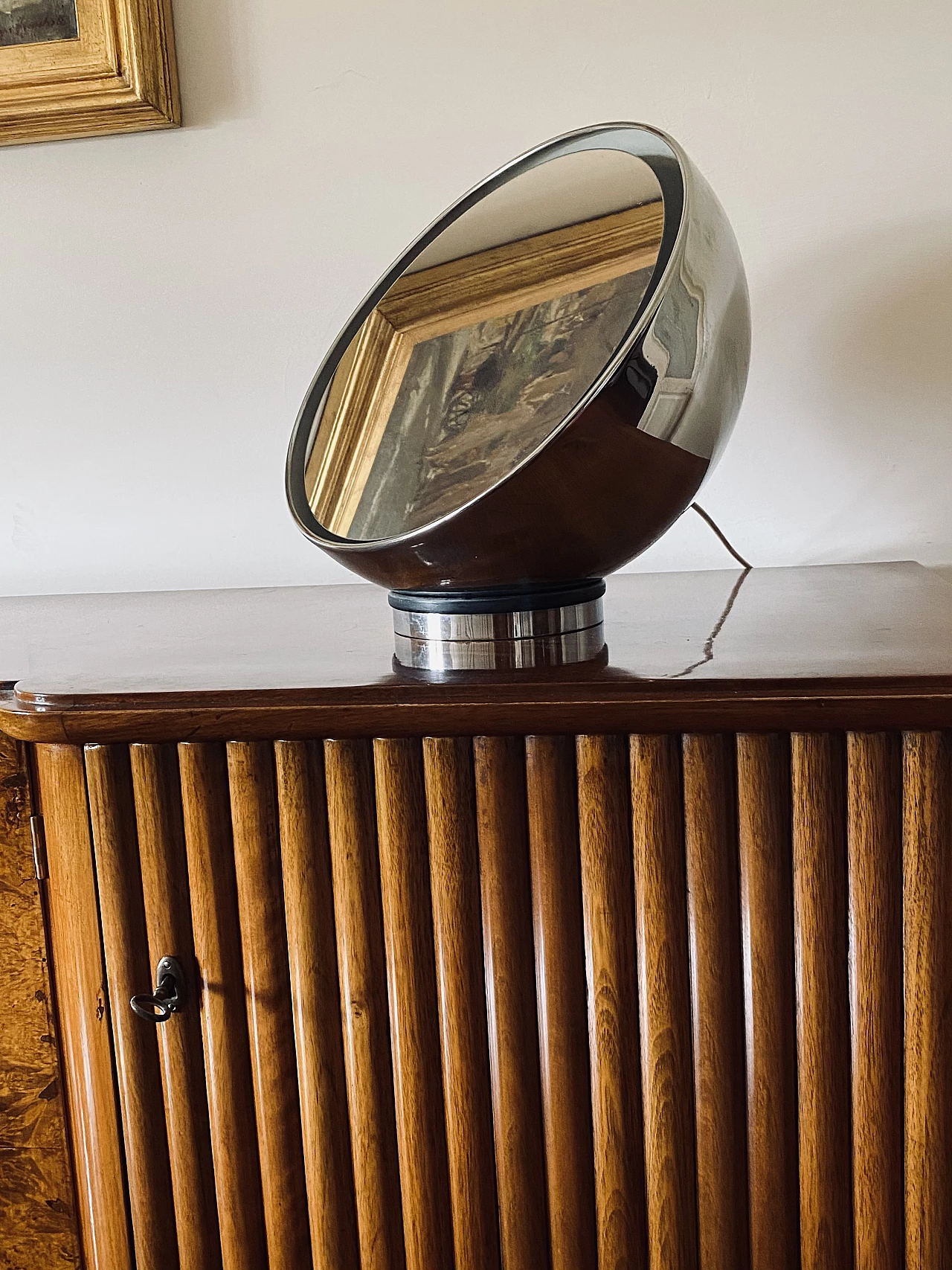 Spherical mirror table lamp, 1970s 4