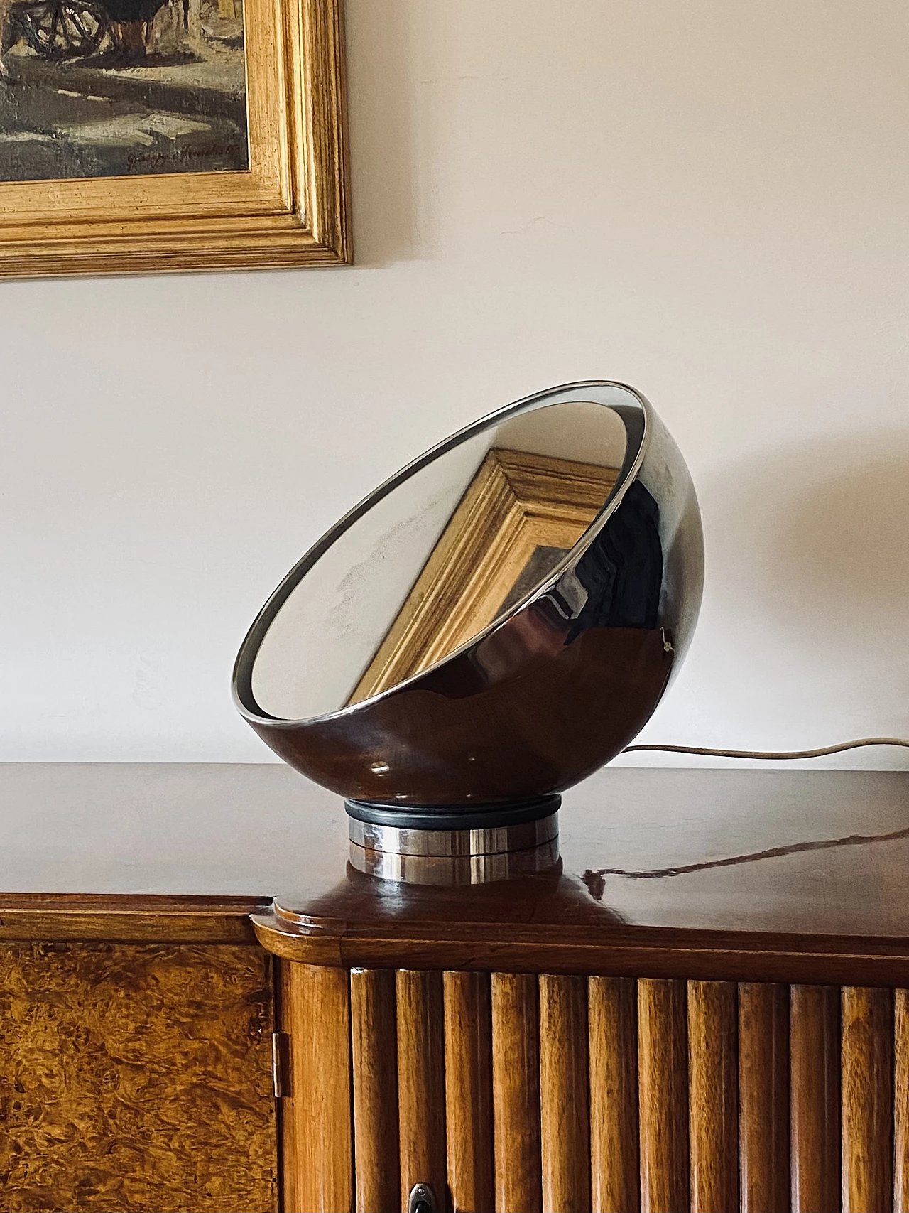 Spherical mirror table lamp, 1970s 7