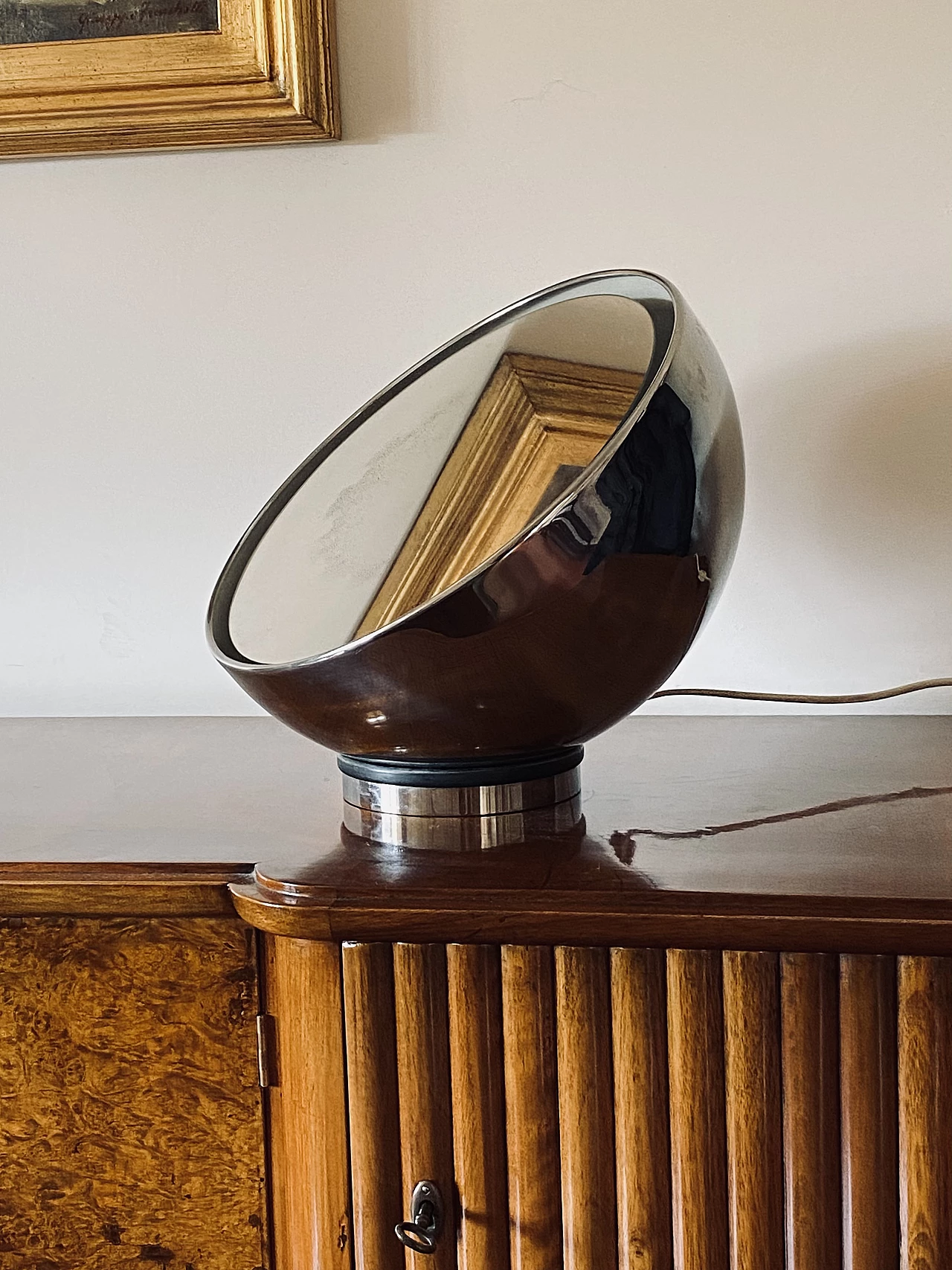 Spherical mirror table lamp, 1970s 8