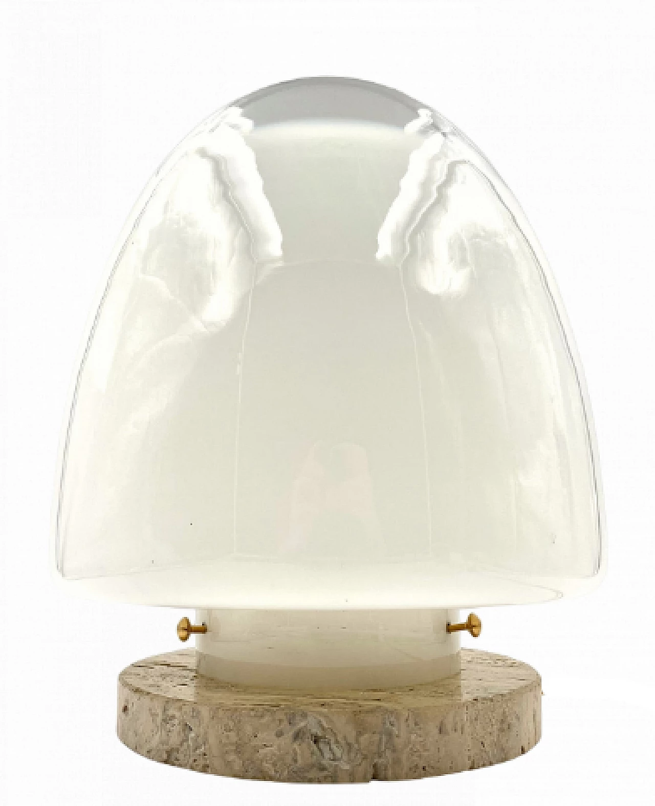 Travertine and glass table lamp by Giusto Toso for Leucos, 1970s 15