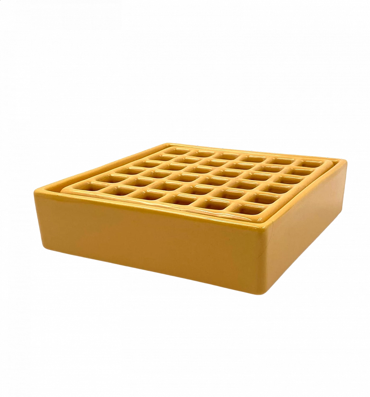 Posacenere in ceramica gialla di Franco Bucci, anni '70 12