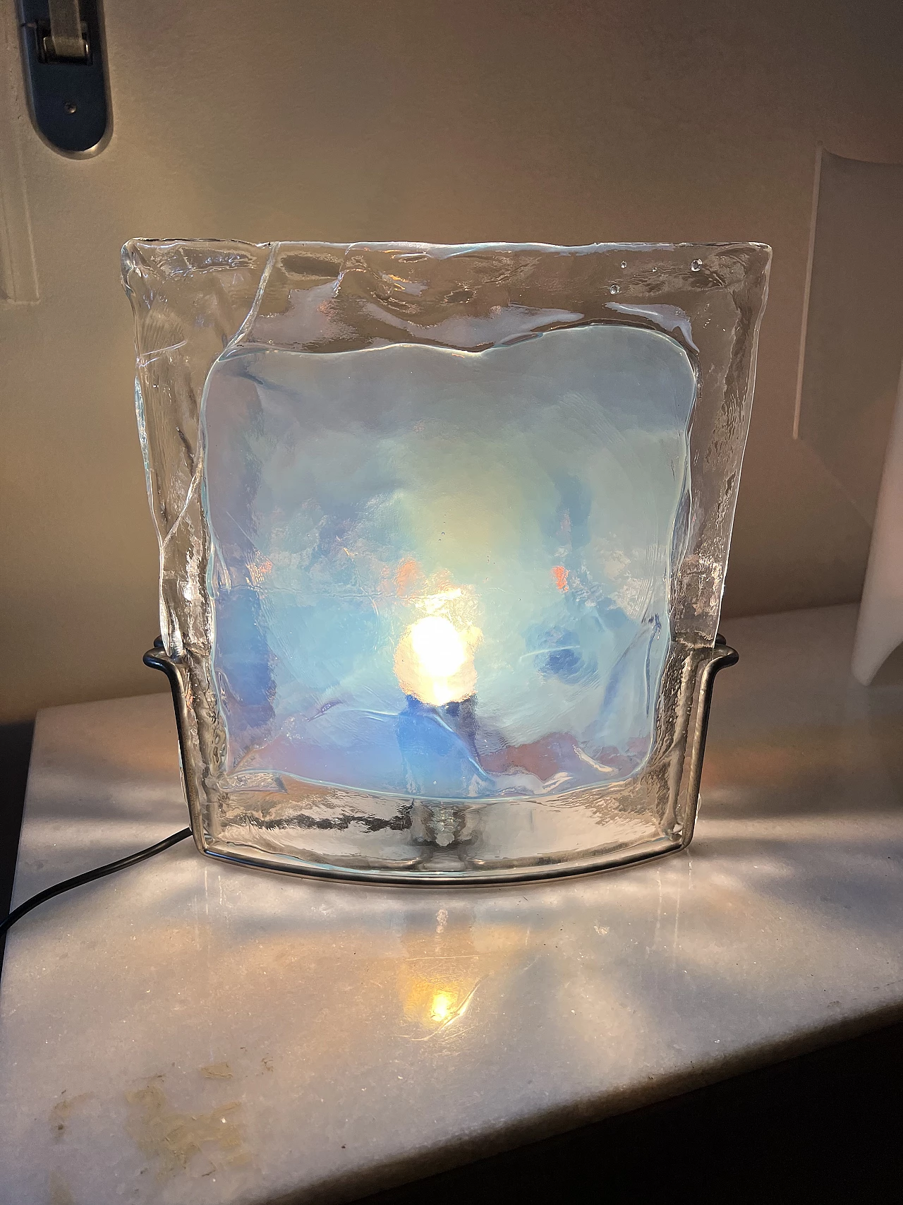 Lampada da tavolo in vetro di Murano di Carlo Nason, anni '70 2