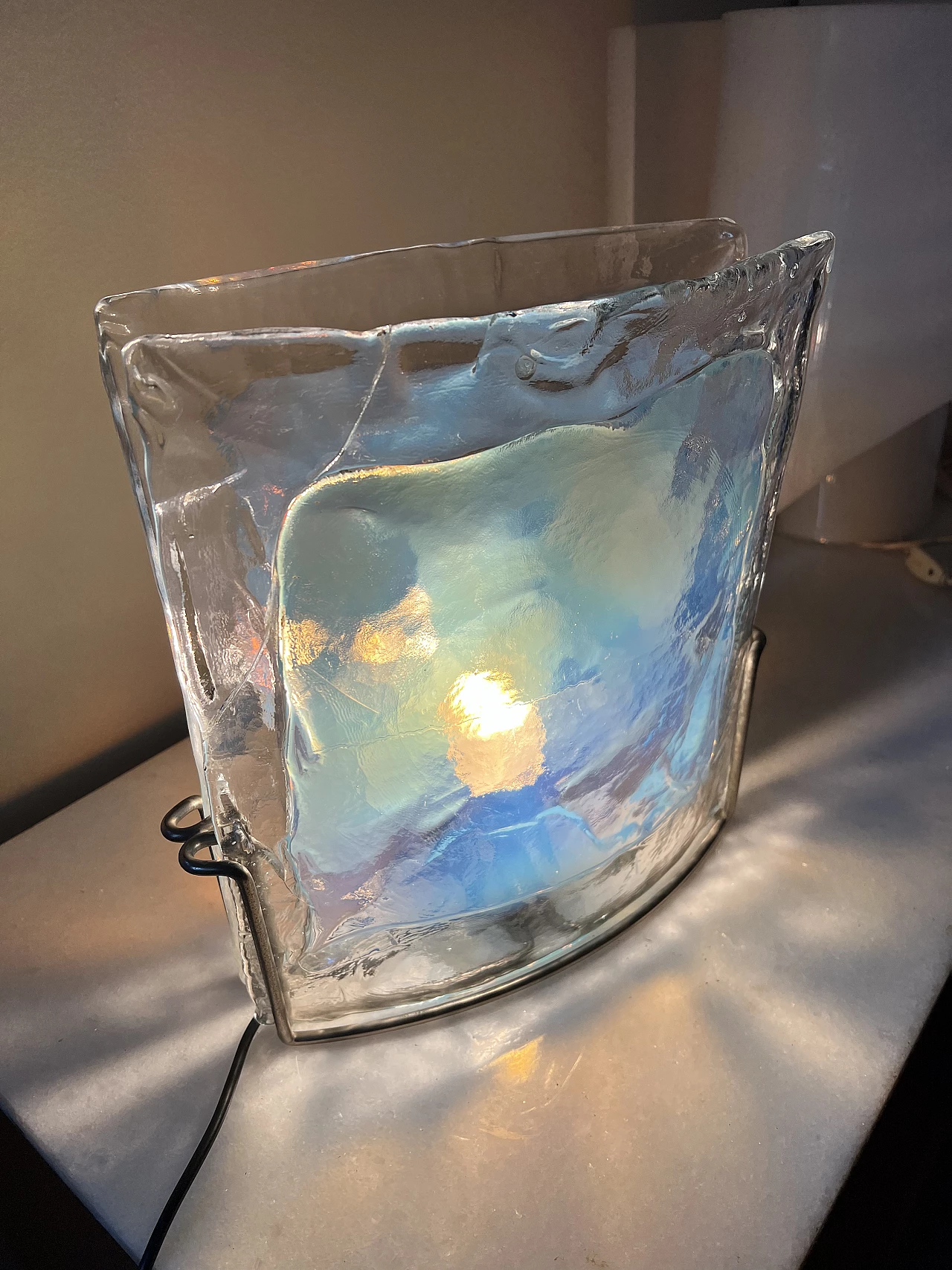 Lampada da tavolo in vetro di Murano di Carlo Nason, anni '70 3