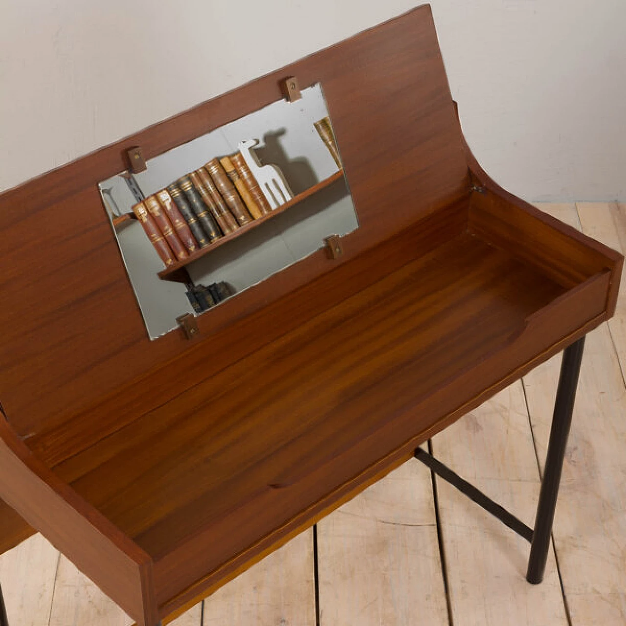 Teak desk with concealed dressing table, 1970s 12