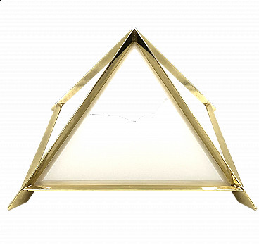 Brass and glass pyramidal table lamp by Christos, 1970s