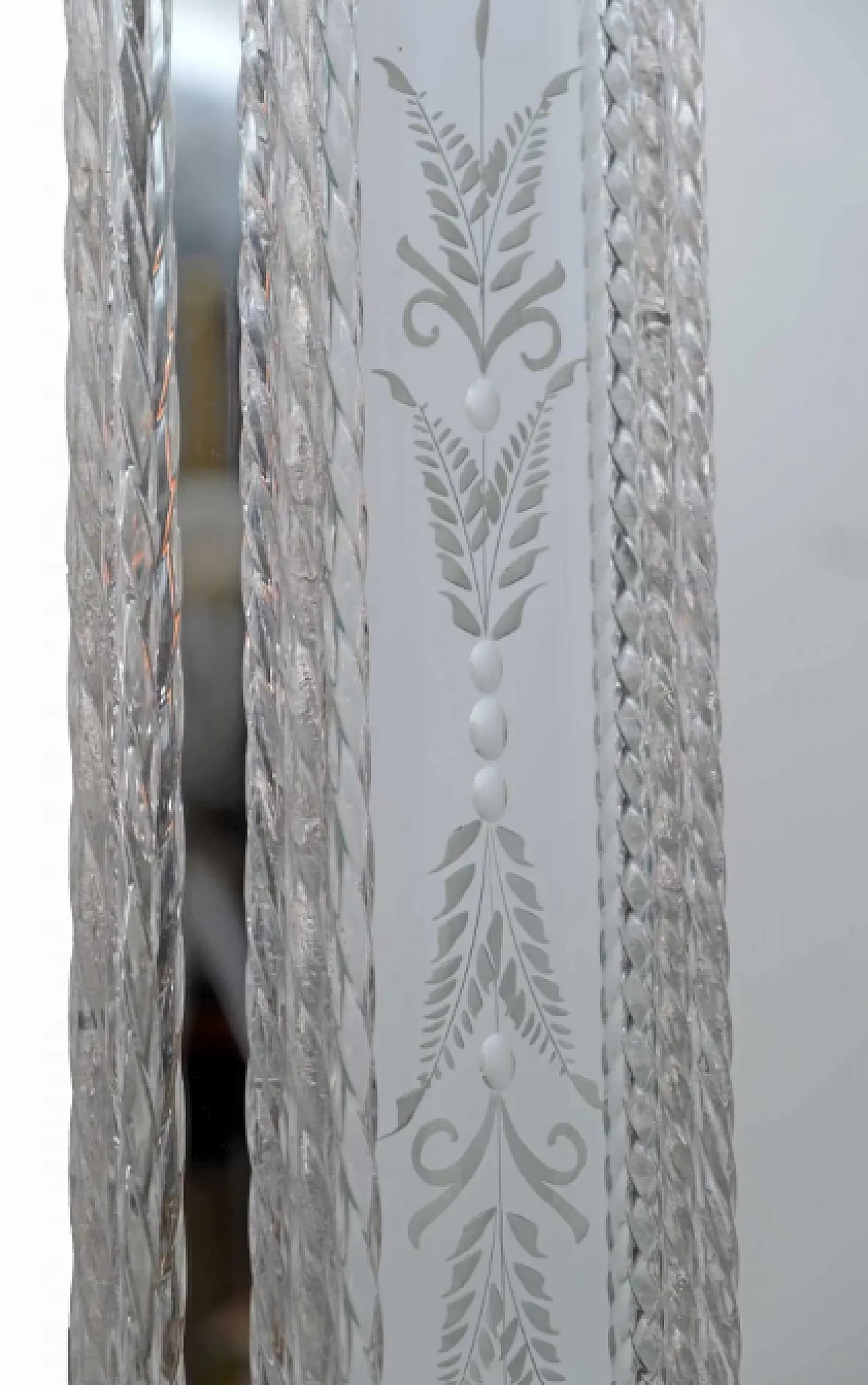 Octagonal mirror with flowers in Murano glass, 1940s 6