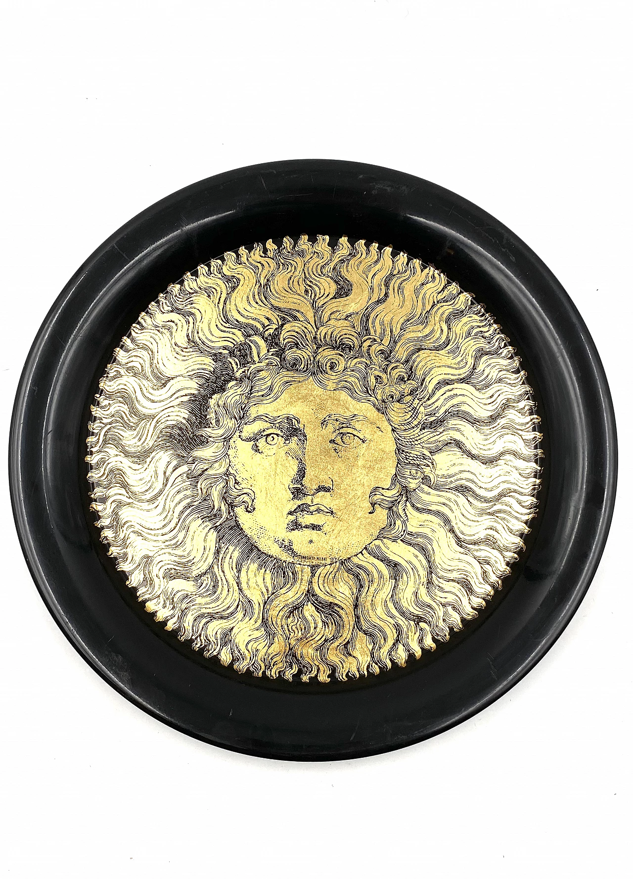 Metal Re Sole tray by Piero Fornasetti, 1950s 1