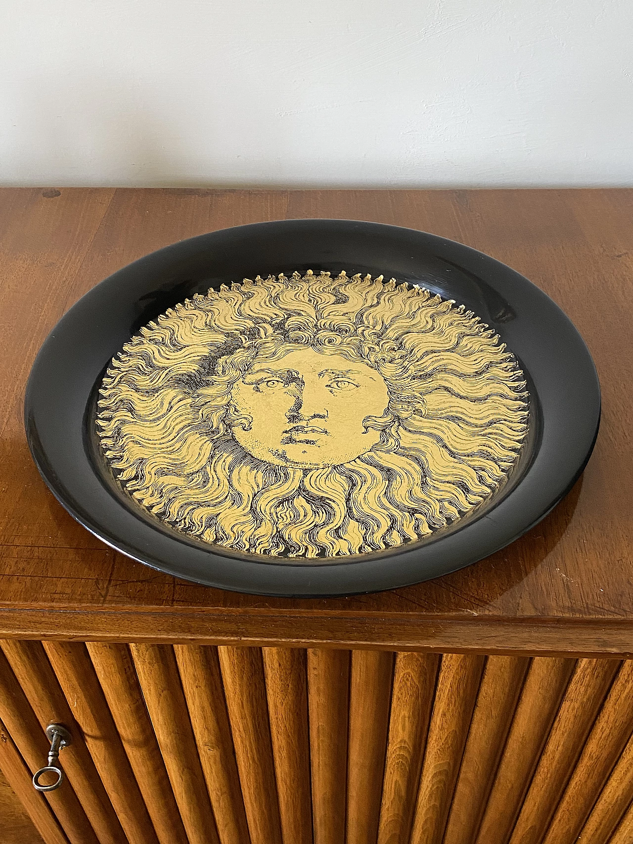 Metal Re Sole tray by Piero Fornasetti, 1950s 8