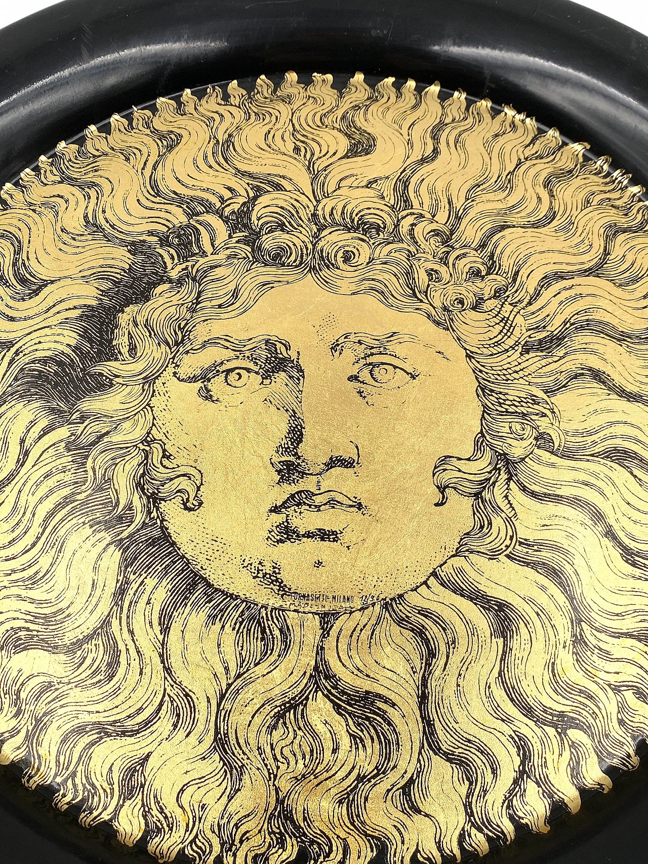 Metal Re Sole tray by Piero Fornasetti, 1950s 14
