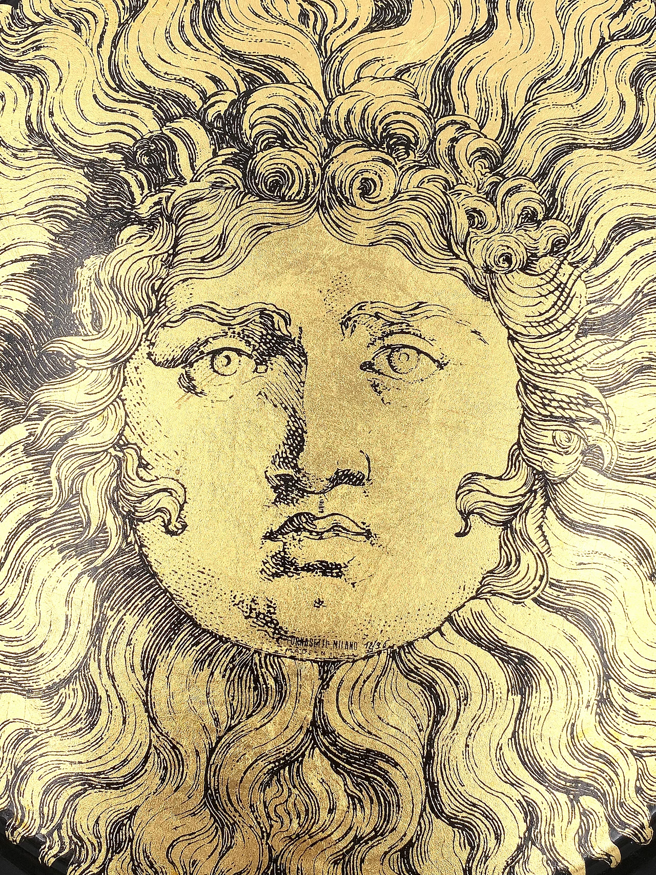 Vassoio Re Sole in metallo di Piero Fornasetti, anni '50 15