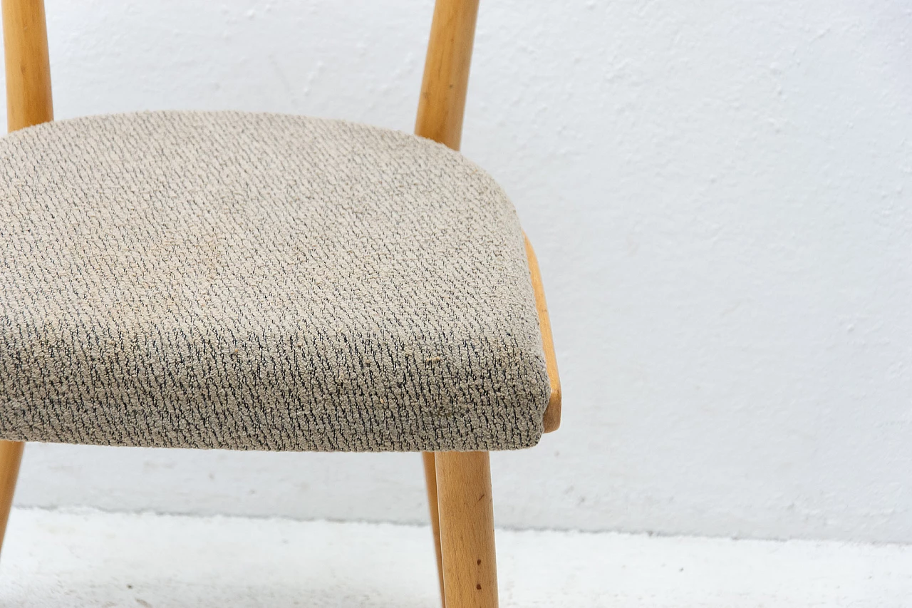 4 Beech and fabric dining chairs, 1960s 12