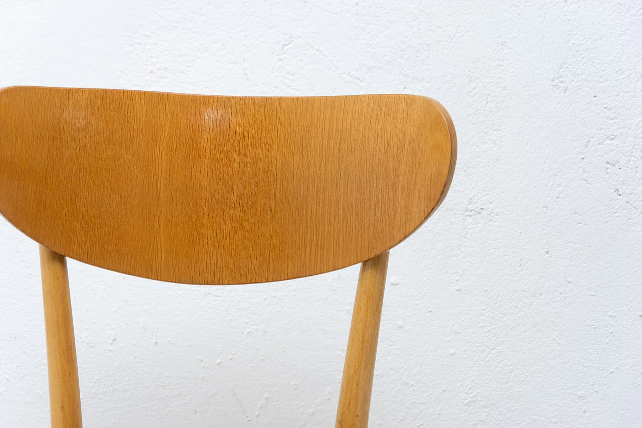 4 Beech and fabric dining chairs, 1960s 13