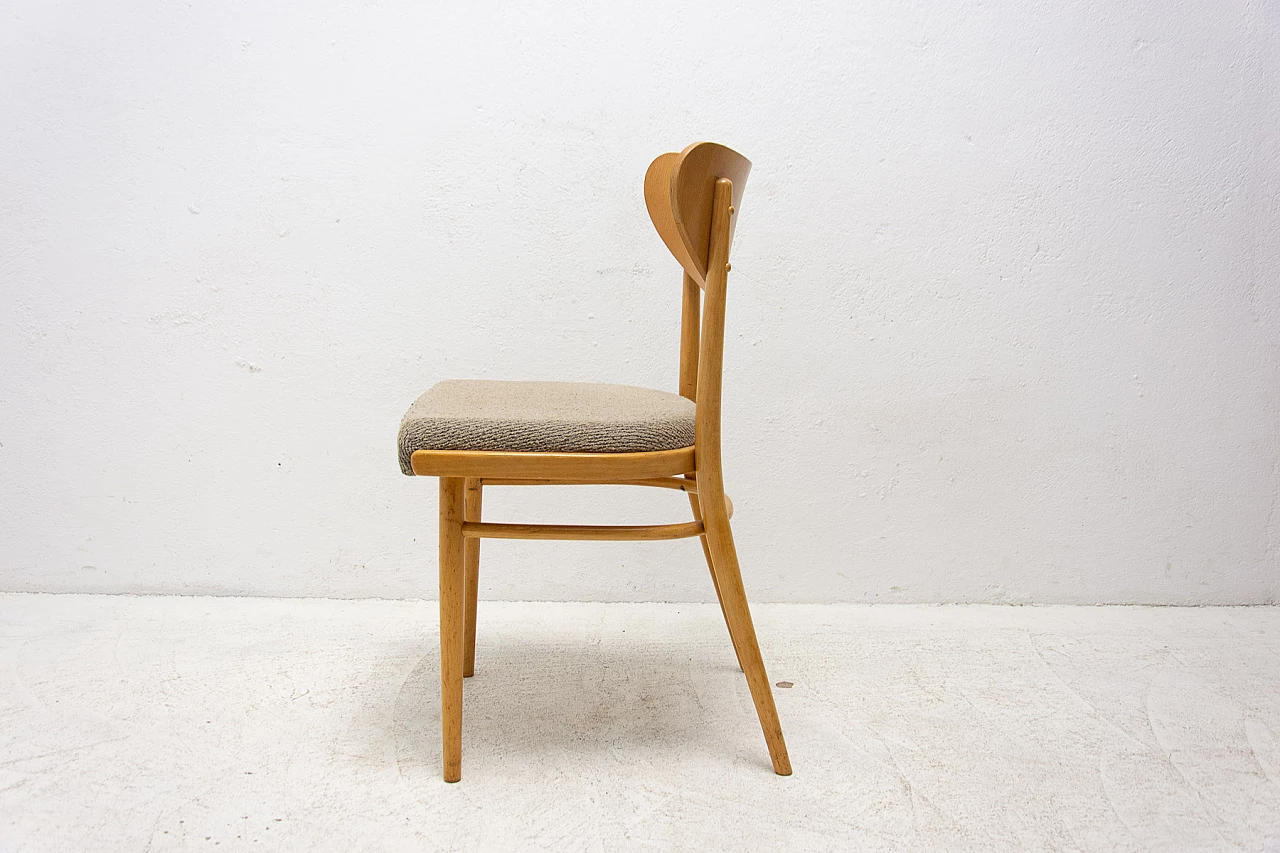 4 Beech and fabric dining chairs, 1960s 16