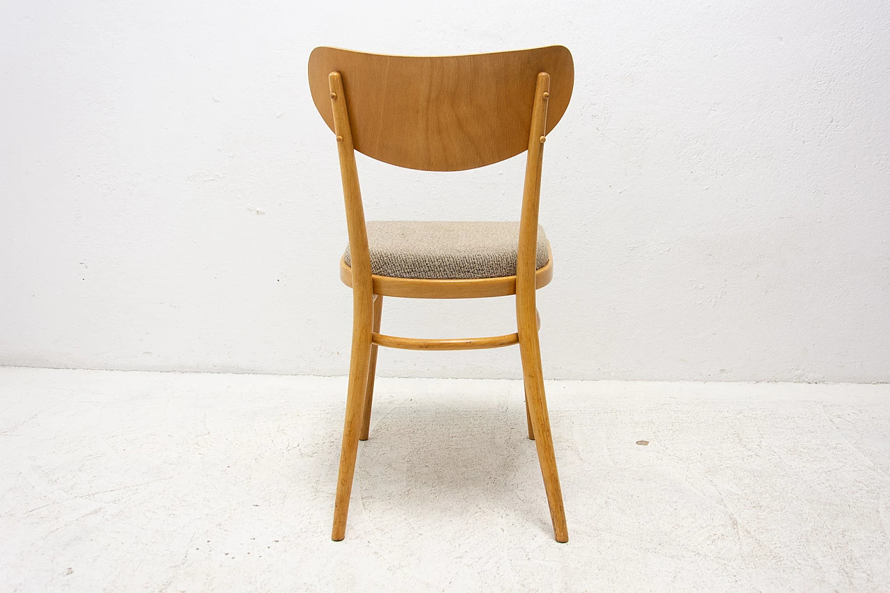 4 Beech and fabric dining chairs, 1960s 19