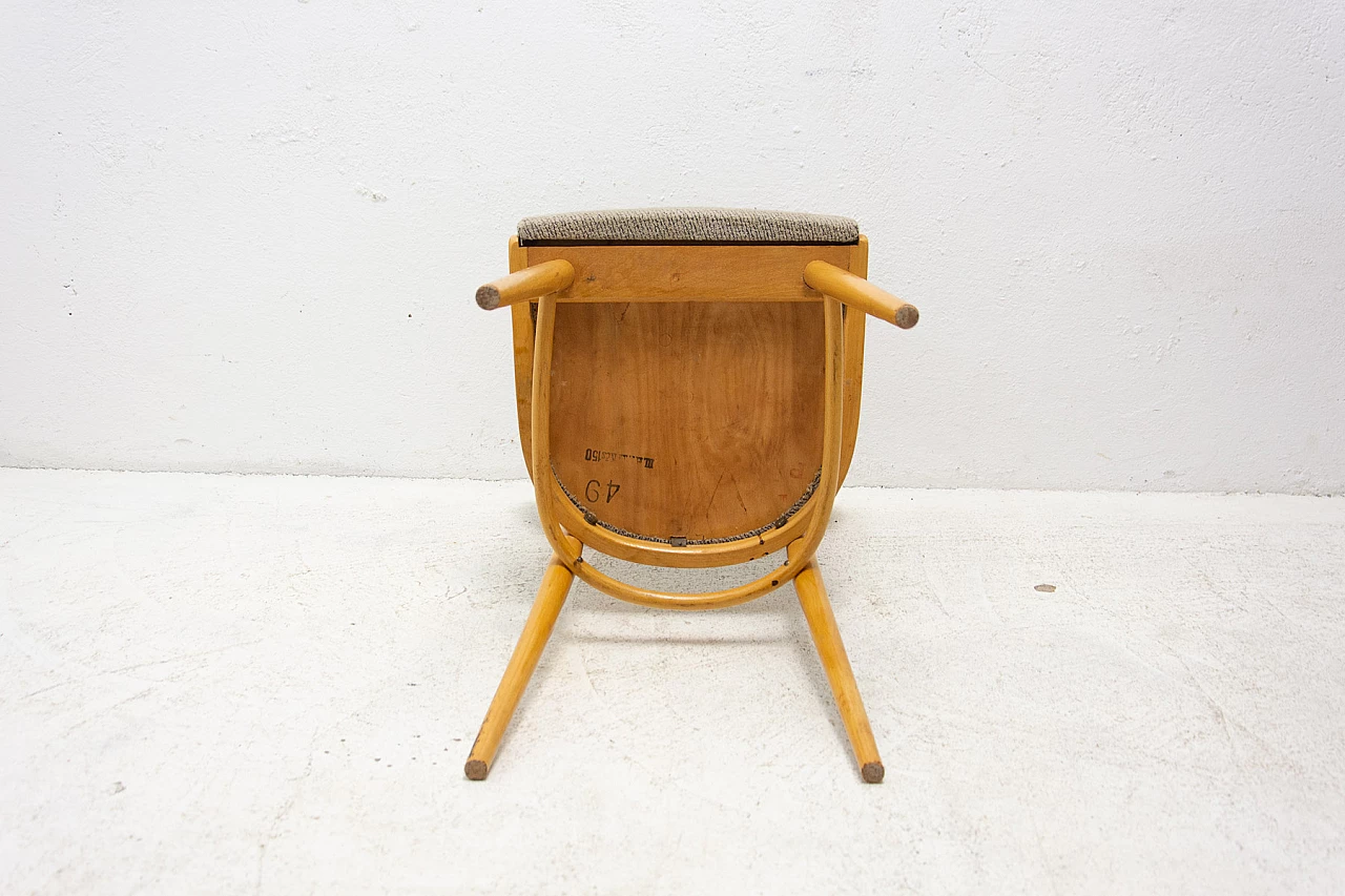 4 Beech and fabric dining chairs, 1960s 21