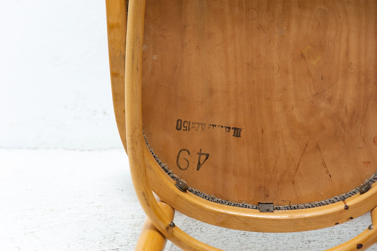 4 Beech and fabric dining chairs, 1960s 22