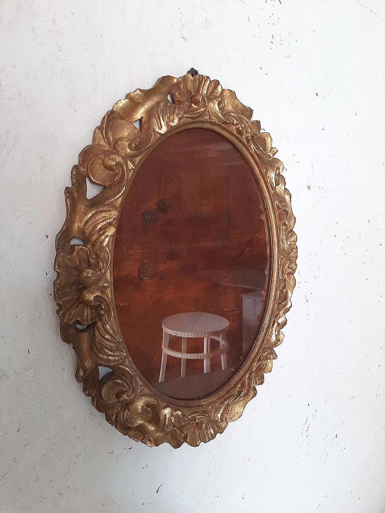 Mirror with gilded carved wooden frame, 20th century 3