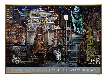 Red Grooms, Chance encounter at 3 am, poster for MOMA, 1987