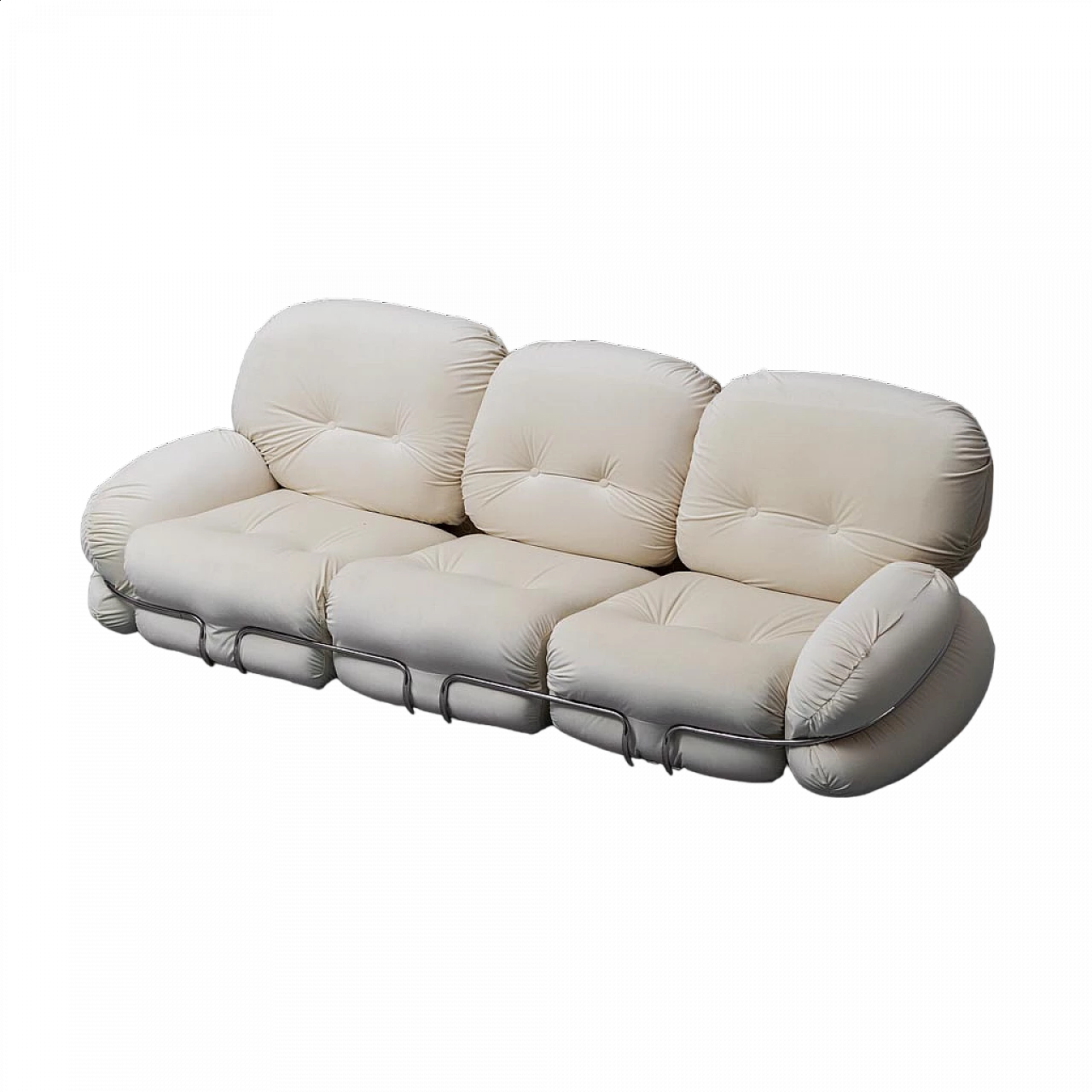 Okay three-seater velvet sofa by Adriano Piazzesi, 1970s 13